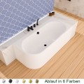 halb freistehende Badewanne 175x75 cm rechts Vigoo Eckbadewanne Wandbadewanne optionale Farbe des Siphons (id: 2062)