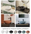 Aufsatzwaschbecken Waschbecken rund 40 cm schwarz matt LUQA Waschtisch