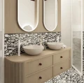 Waschbecken rund 40 cm weiß matt LUQA Waschtisch white Aufsatzwaschbecken