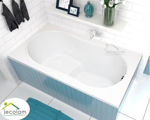 Badewanne mit Sitz Rechteck Wivea 120x75 cm