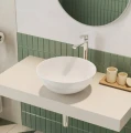 Waschbecken rund 40 cm weiß matt LUQA Waschtisch white Aufsatzwaschbecken