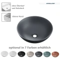 Waschbecken rund 40 cm Graphit matt LUQA Waschtisch Anthrazit Aufsatzwaschbecken
