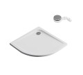 Duschwanne Dusche 90x90 Duschtasse Brausewanne Viertelkreis flach Stein Effekt (id: 2081)