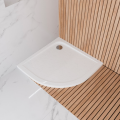 Duschwanne Dusche 90x90 Duschtasse Brausewanne Viertelkreis flach Stein Effekt (id: 2081)