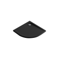Duschwanne Dusche 80x80 Duschtasse Brausewanne Viertelkreis flach schwarz Stein Effekt (id: 2083)