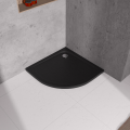Duschwanne Dusche 80x80 Duschtasse Brausewanne Viertelkreis flach schwarz Stein Effekt (id: 2083)