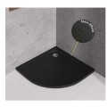 Duschwanne Dusche 80x80 Duschtasse Brausewanne Viertelkreis flach schwarz Stein Effekt (id: 2083)