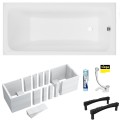 Badewanne Acrylwanne 150x70 cm Basic + Ablauf Viega (id: 2088) Wannenträger