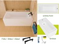 Badewanne Acrylwanne 160x70 cm Basic + Ablauf Viega (id: 2089)