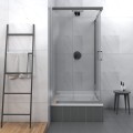 Duschkabine Viereck Dusche Struktur Glas 90x90 x 165 cm Modern (id: 2094)