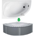 Badewanne Eckwanne Standard 130x85 cm links