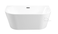 VORWAND-BADEWANNE Freistehende Badewanne Acryl 170 x 80 cm Ab- und Überlauf Click Clack Vica