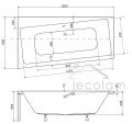 Eckbadewanne Infinity 150 x 90 cm links Abmessung
