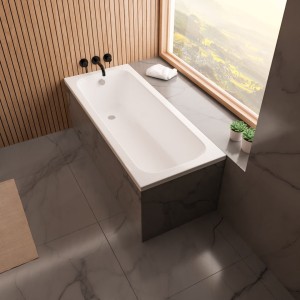 Badewanne Acrylwanne 180x75 cm Pola + Ablauf Viega