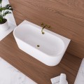 Vorwandbadewanne 160x75 cm halb freistehende Badewanne Vigoo Wandbadewanne optionale Farbe des Siphons (id: 2058)