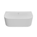 Vorwandbadewanne 170x75 cm halb freistehende Badewanne Vigoo Wandbadewanne optionale Farbe des Siphons (id: 2103)