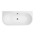 Vorwandbadewanne 170x75 cm halb freistehende Badewanne Vigoo Wandbadewanne optionale Farbe des Siphons (id: 2103)