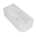 halb freistehende Badewanne 165x75 cm links Vigoo Eckbadewanne Wandbadewanne optionale Farbe des Siphons (id: 2104)
