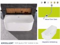 Vorwandbadewanne 180x80 cm halb freistehende Badewanne Vigoo Wandbadewanne optionale Farbe des Siphons (id: 2105)