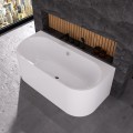 Vorwandbadewanne 180x80 cm halb freistehende Badewanne Vigoo Wandbadewanne optionale Farbe des Siphons (id: 2105)