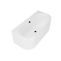 Vorwandbadewanne 180x80 cm halb freistehende Badewanne Vigoo Wandbadewanne optionale Farbe des Siphons (id: 2105)