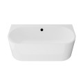 Vorwandbadewanne 170x75 cm halb freistehende Badewanne Vigoo Wandbadewanne optionale Farbe des Siphons (id: 2103)