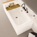 Badewanne Acrylwanne Rechteck Tami 200 x 90 cm + ABLAGE BADEWANNENBRETT BAMBUS (id: 925)