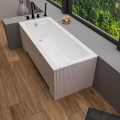 Badewanne Rechteck Modern 140x70 cm geriffelte Schürze Acrylwanne (id: 2053)