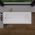 Badewanne Rechteck Modern 140x70 cm geriffelte Schürze Acrylwanne (id: 2053)