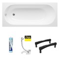 Badewanne Acrylwanne 180x80 cm Oceana + Ablauf Viega (id: 1824)