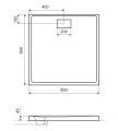 Duschwanne Duschtasse 90x90 cm moderne Brausewanne Dusche Viereck Quadrat (id: 2121)