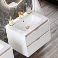 Waschtischarmatur Armatur Wasserhahn Badarmatur Clever Gold gebürstet (id: 2126)