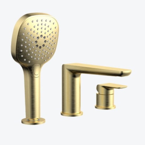 Badewannenarmatur Wannenrandarmatur Armatur 3 Loch Clever Gold gebürstet (id: 2135)