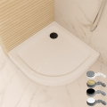 Duschwanne Duschtasse Brausewanne BEN 90x90 cm Viertelkreis + Siphon verschiedene Farben: silbern weiß schwarz golden (id: 2137)