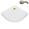 Duschwanne Duschtasse Brausewanne BEN 90x90 cm Viertelkreis + Siphon verschiedene Farben: silbern weiß schwarz golden (id: 2137)