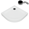 Duschwanne Duschtasse Brausewanne BEN 90x90 cm Viertelkreis + Siphon verschiedene Farben: silbern weiß schwarz golden (id: 2137)