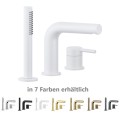 3 Loch Wannenarmatur PI Weiß matt Wannenrandarmatur Badewannenarmatur Mischbatterie Handbrause Messing white