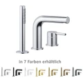 3 Loch Wannenarmatur PI Chrom Wannenrandarmatur Badewannenarmatur Mischbatterie Handbrause Messing silbern