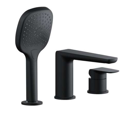 Badewannenarmatur Wannenrandarmatur Armatur 3 Loch Clever Schwarz (id: 2138)