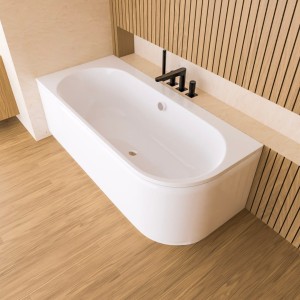 Badewanne Eckwanne 170x75 cm Oceana Side links für Zwei + Ablauf