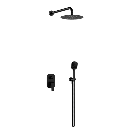 Unterputz Set Duschsystem Handbrause Armatur Dusche Regendusche Clever schwarz (id: 2147)