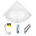 Badewanne Eckwanne Acrylwanne Selma 140 x 140 cm + Siphon Viega (id: 105) ohne Verkleidung