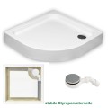Duschwanne Duschtasse 90x90 x 17 cm Viertelkreis Grando Plus mit Styroporunterseite (id: 136)