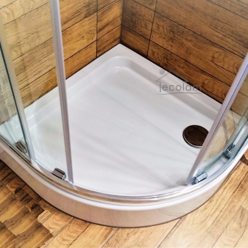 Duschwanne Duschtasse 90x90 x 17 cm Viertelkreis Grando Plus mit Styroporunterseite (id: 136)