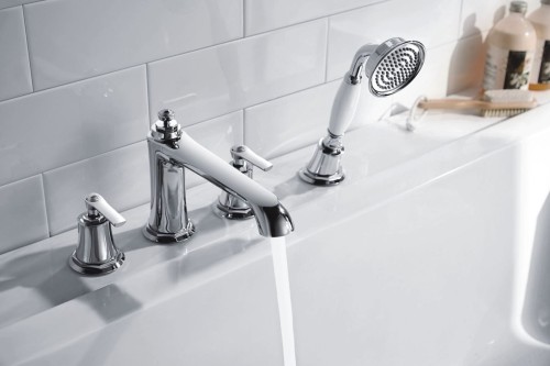 Badewannenarmatur Wannenrandarmatur Retro Armatur 4 Loch Armance (id: 154)