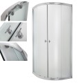 Duschkabine Dusche 80x80 x 180 cm Viertelkreis R55 strukturiertes Glas Invena (id: 167)