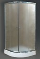 Duschkabine Dusche 80x80 x 180 cm Viertelkreis R55 strukturiertes Glas Invena (id: 167)