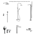 Set Duschsystem Handbrause Armatur Dusche Regendusche Stange Clever chrom (id: 2149)