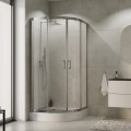 Duschkabine Dusche 80x80 cm R55 185 cm Viertelkreis transparentes Glas Modern (id: 175)