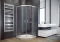 Duschkabine Dusche 90x90 cm R55 185 cm Viertelkreis transparentes Glas Modern (id: 177)